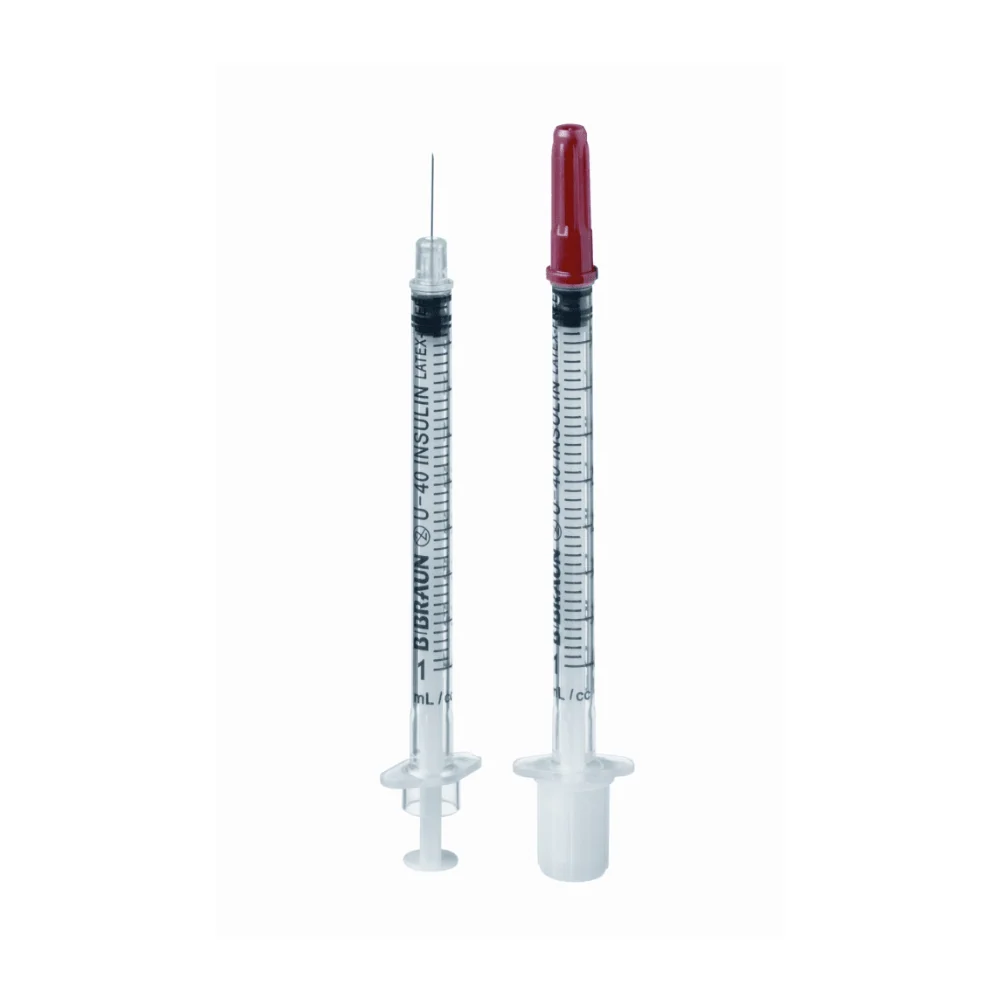 B. Braun Omnican® 40 Single Inzulínová injekční stříkačka pro inzulín U-40 s integrovanou kanylou, 1 ml | Balení (100 kusů)
