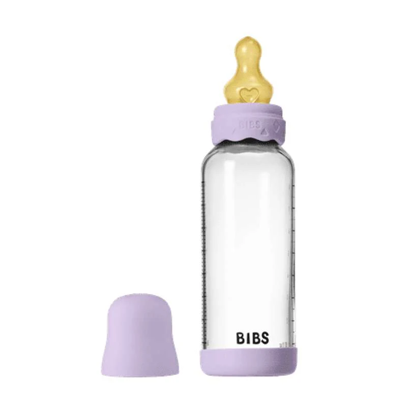 BIBS Bottle - Sutteflaskesæt - Glas - Boheme - Latex/Medium Flow/Rund - 240 ml. - Violet Sky