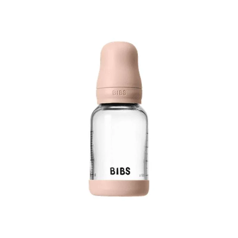 BIBS Bottle - Sutteflaskesæt - Glas - Latex/Slow Flow/Rund - 120 ml. - Blush