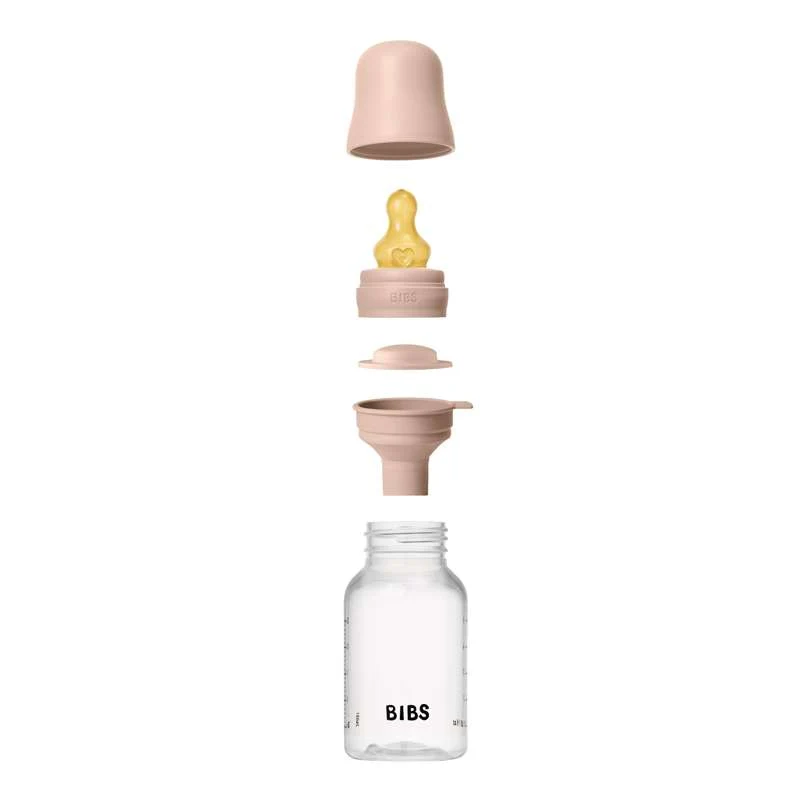 BIBS Bottle - Sutteflaskesæt - Plastik - Latex/Slow Flow/Rund - 150 ml. - Blush