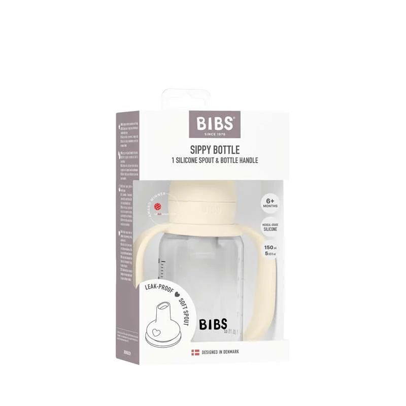 BIBS Bottle - Sutteflaskesæt - Plastik - Silikone - Sippy - 150 ml. - Ivory