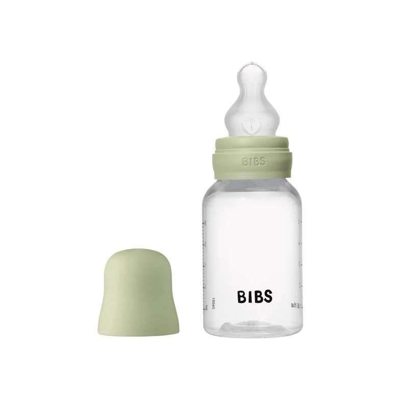 BIBS Bottle - Sutteflaskesæt - Plastik - Silikone/Slow Flow/Rund - 150 ml. - Sage