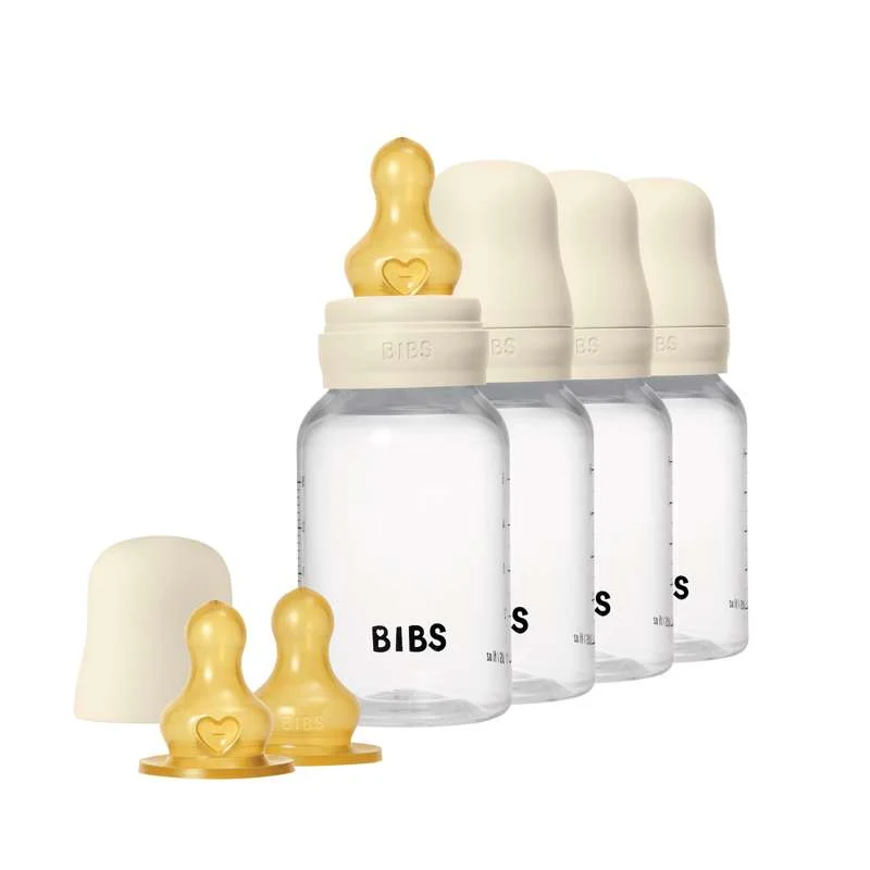BIBS Bottle - Sutteflaskesæt - 4 stk. - Plastik - Naturgummi - 150 ml. - Ivory
