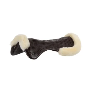 Żelowa podkładka antypoślizgowa Retro Pony z owczą skórą półwycięcie Brown/Natural L