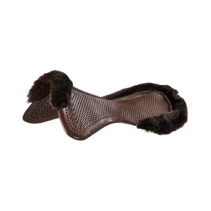 Żelowa podkładka antypoślizgowa Vintage Pony z owczą skórą półwycięcie Brown/Brown M