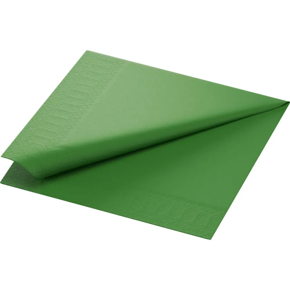 Șervețele de pânză celulară 40 x 40 cm 3-strat 1/4 Falz Leaf Green | Pachet (250 de șervețele)