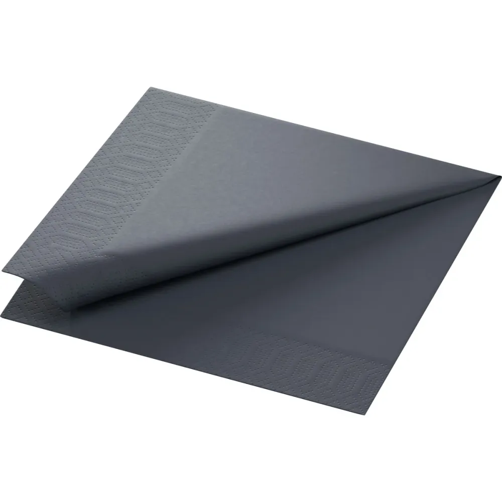 Șervețele de pânză celulară 40 x 40 cm 3-strat 1/4 ori negru | Pachet (250 de șervețele)