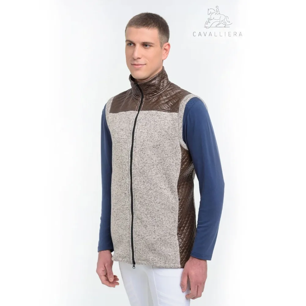 Gilet Equitazione con Inserti Impermeabili Maestà Uomo Truffle brown/Melange Grey M