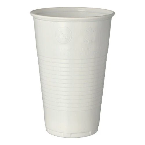 Starpak 50 drikkekopper, s. 0,5 L Ø 9,5 cm · 13,7 cm hvid med skumkant | Slide (50 stykker)
