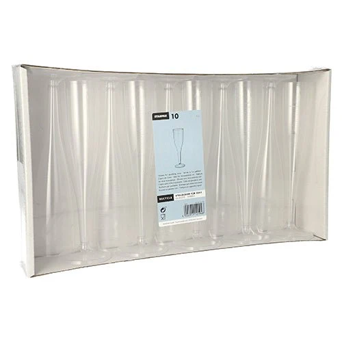 Starpak 10 varren lasit kuohuviinille, PS 0,1 L Ø 4,8 cm · 19,9 cm Kristallinkirkas yksiosainen | Papptray (10 kappaletta)