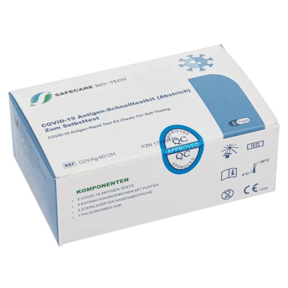Safecare Laientest 5er COVID-19 Antigen Rychlý Test | Packung (5 Stück)