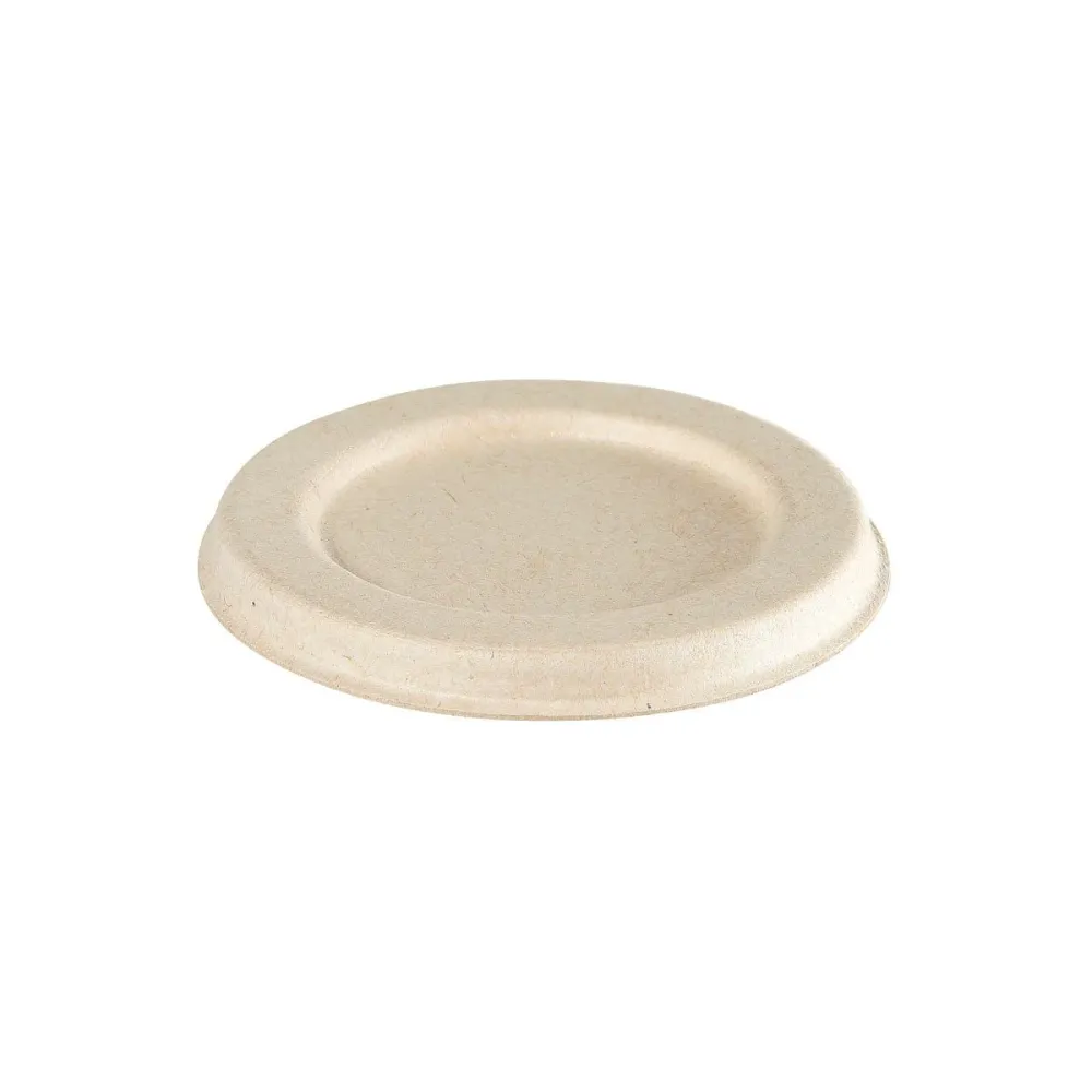 Deckel Dressingbecher 30 / 60 ml - coated Weiß Bagasse PBAT/PLA-coated 65x65x8 | Packung (150 Stück)