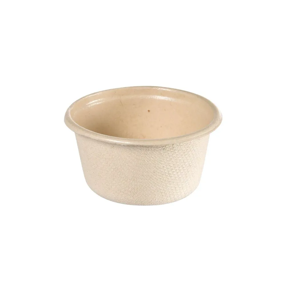 Dressingbecher 60 ml - coated Weiß Bagasse PBAT/PLA-coated 65x65x32 | Packung (150 Stück)