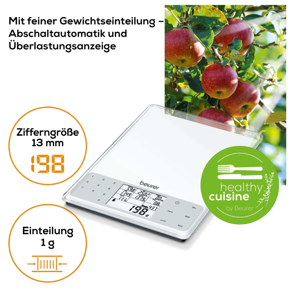 Auslaufartikel: Beurer DS 61 Nährwert-Analysewaage | Packung (1 Stück)