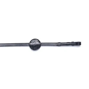 Maastricht 1/2inch Rubber Reins 7 Stops Black/Silver C