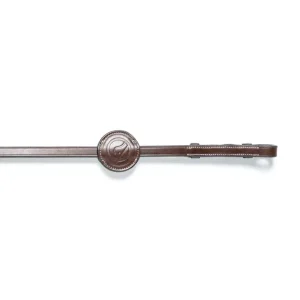Maastricht 1/2inch Rubber Reins 7 Stops Brown/Gold F