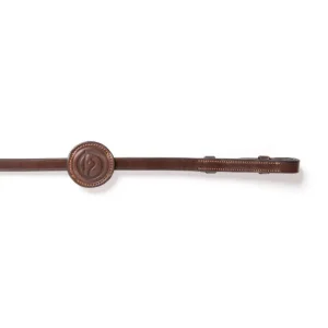 Maastricht 1/2inch Rubber Reins 7 Stops Brown/Silver F