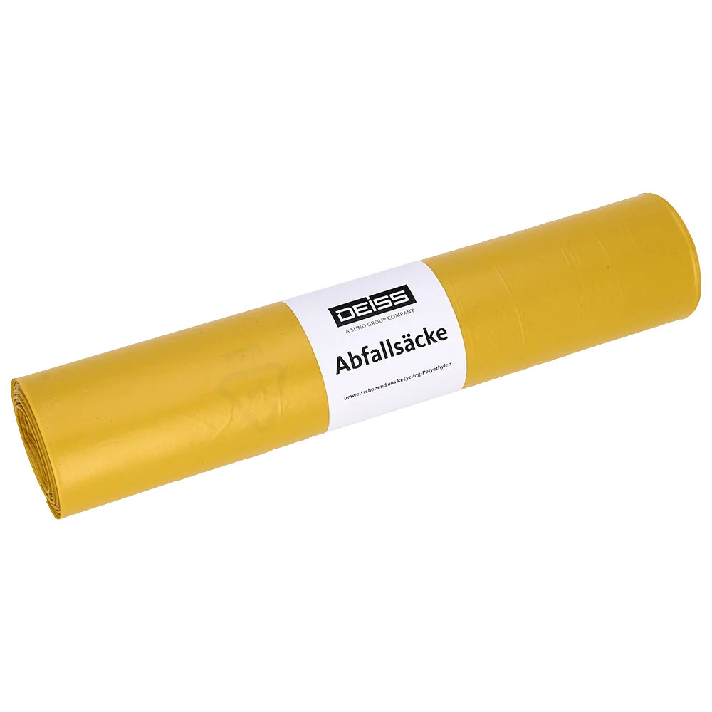 Sacos de resíduos Deissos feitos de reciclagem LDPE 70 L - Amarelo | Papel (25 peças)