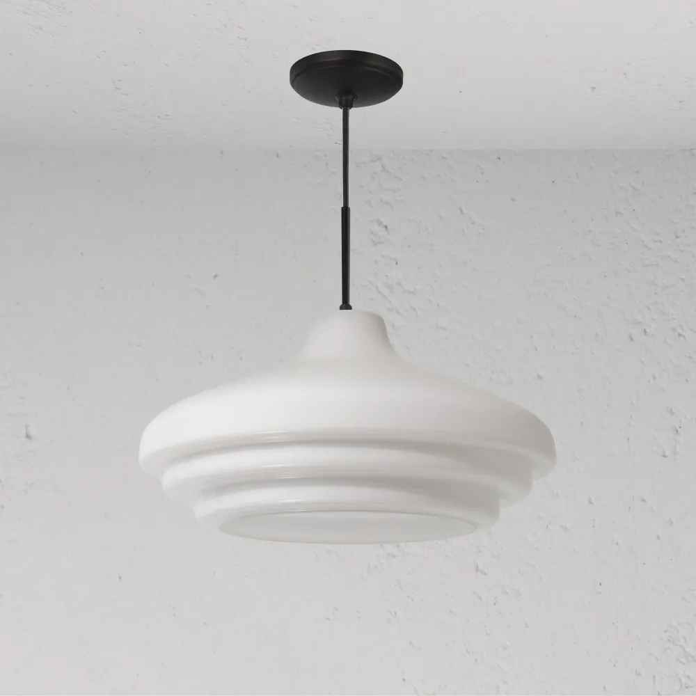 Brookfield Large Pendant Light Opal Glass - Copper-brown
