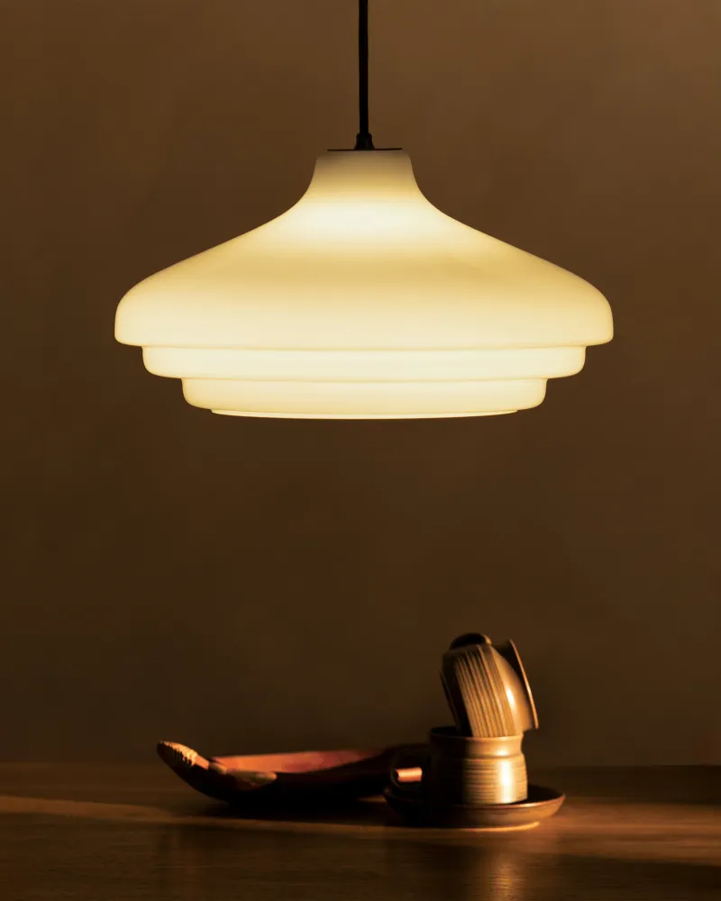 Brookfield Large Pendant Light Opal Glass - Copper-brown