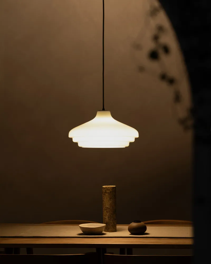 Brookfield Large Pendant Light Opal Glass - Copper-brown