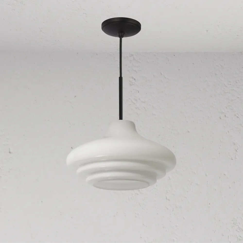Brookfield Medium Pendant Light Opal Čiré sklo - Bronze