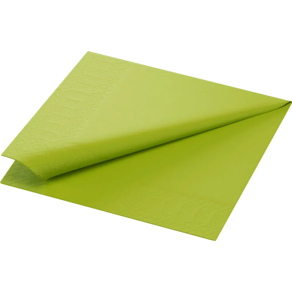 Cell cloth napkin 33 x 33 cm 3-layer 1/4 falz kiwi | Pack (50 pieces)
