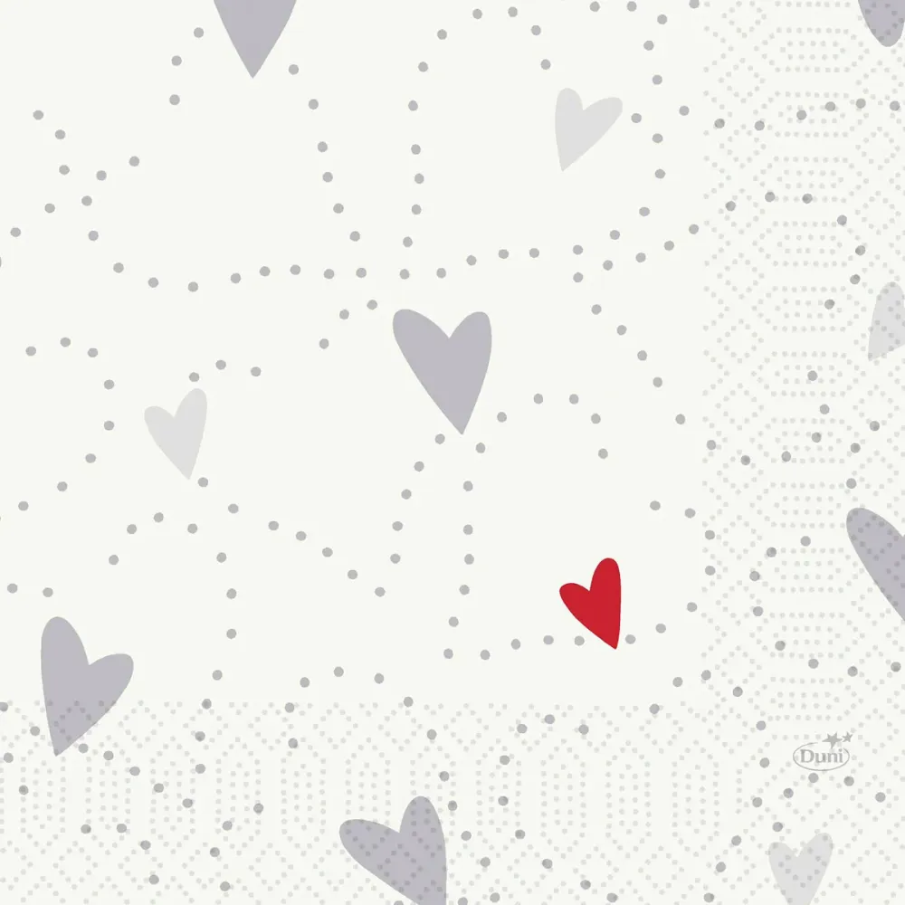 Cell cloth napkin 33 x 33 cm 3-layer 1/4 falz love | Pack (50 pieces)