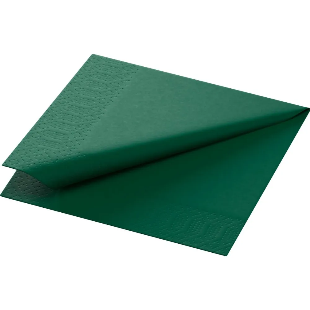 Cell cloth napkinds 24 x 24 cm 3-layer 1/4 Falz Jägergrün | Package (250 napkins)