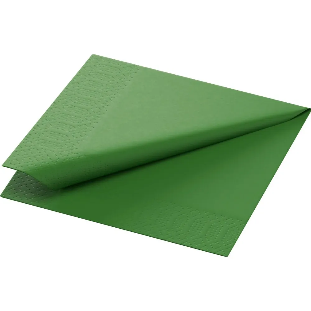 Cell cloth napkinds 24 x 24 cm 3-layer 1/4 falz Leaf Green | Package (250 napkins)