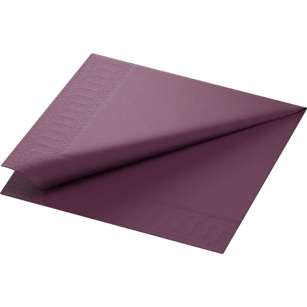 Cell cloth napkinds 40 x 40 cm 3-layer 1/4 falz plum | Package (250 napkins)
