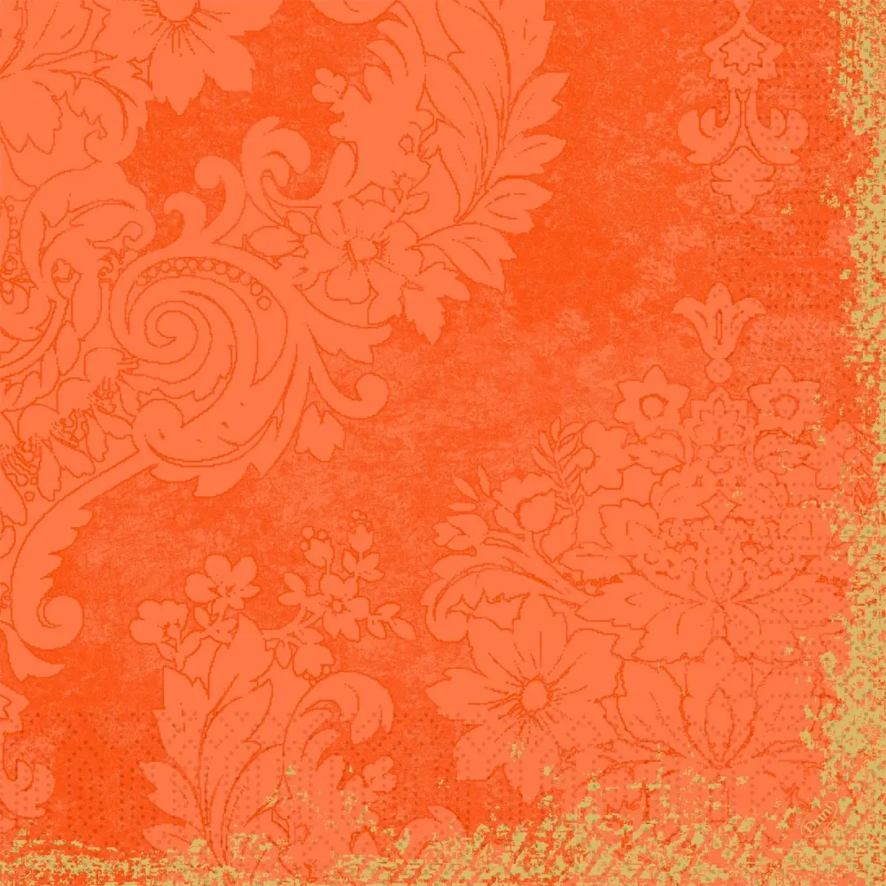 Cell cloth napkinds 40 x 40 cm 3-layer 1/4 Falz Royal Sun Orange | Package (250 napkins)