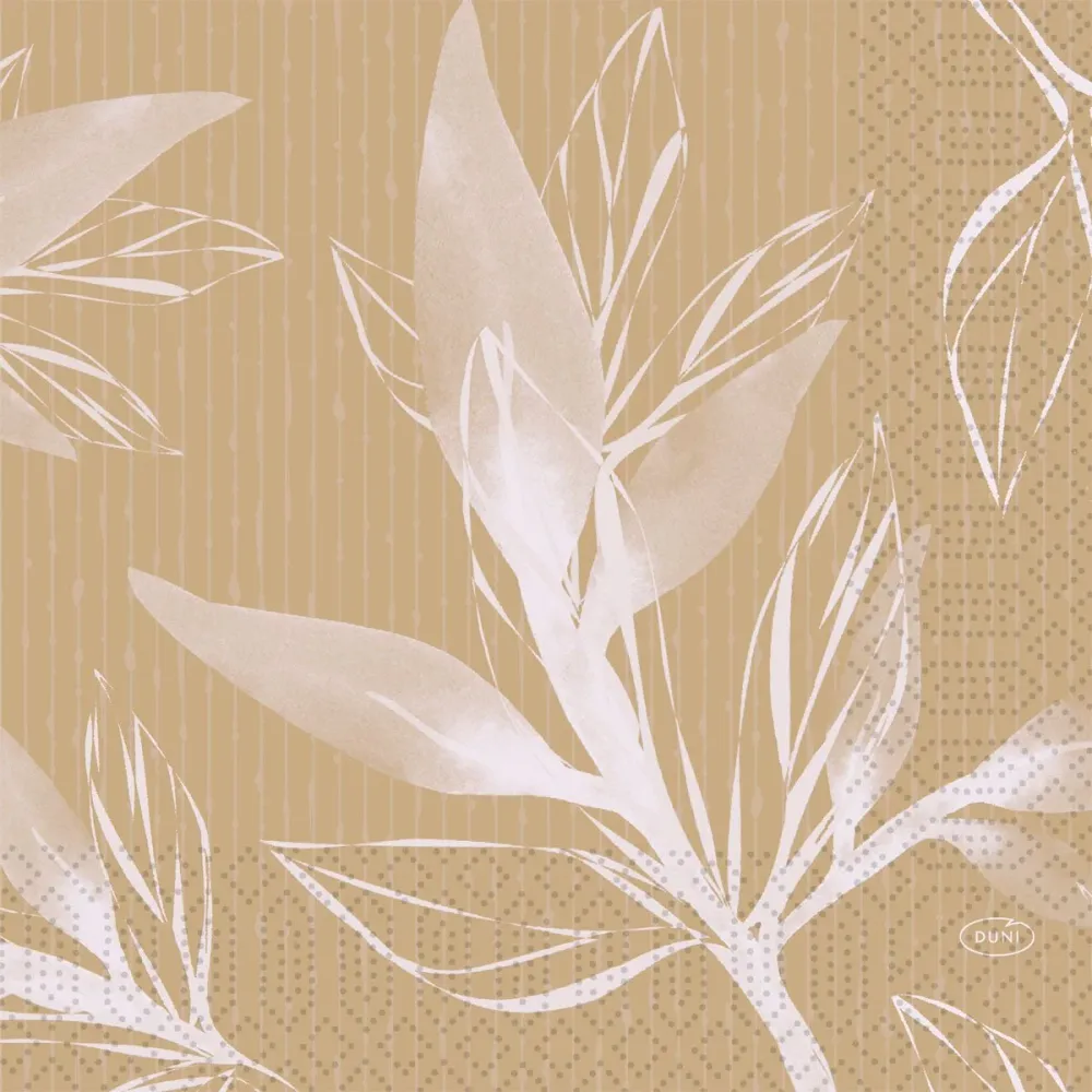 Cell cloth napkins 33 x 33 cm 3-layer 1/4 Falz Eco Leaves | Pack (250 pieces)