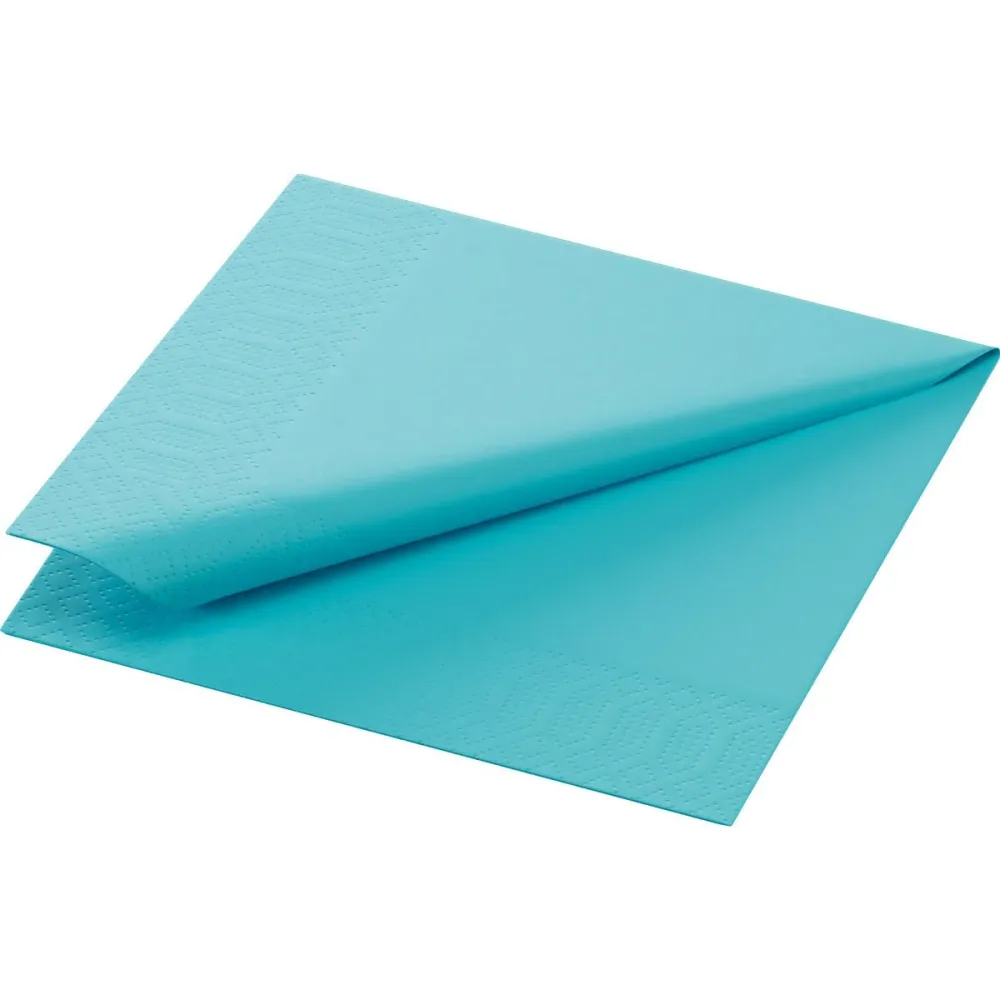 Cell towel 24 x 24 cm 3-layer 1/4 falz mint blue | Package (250 napkins)
