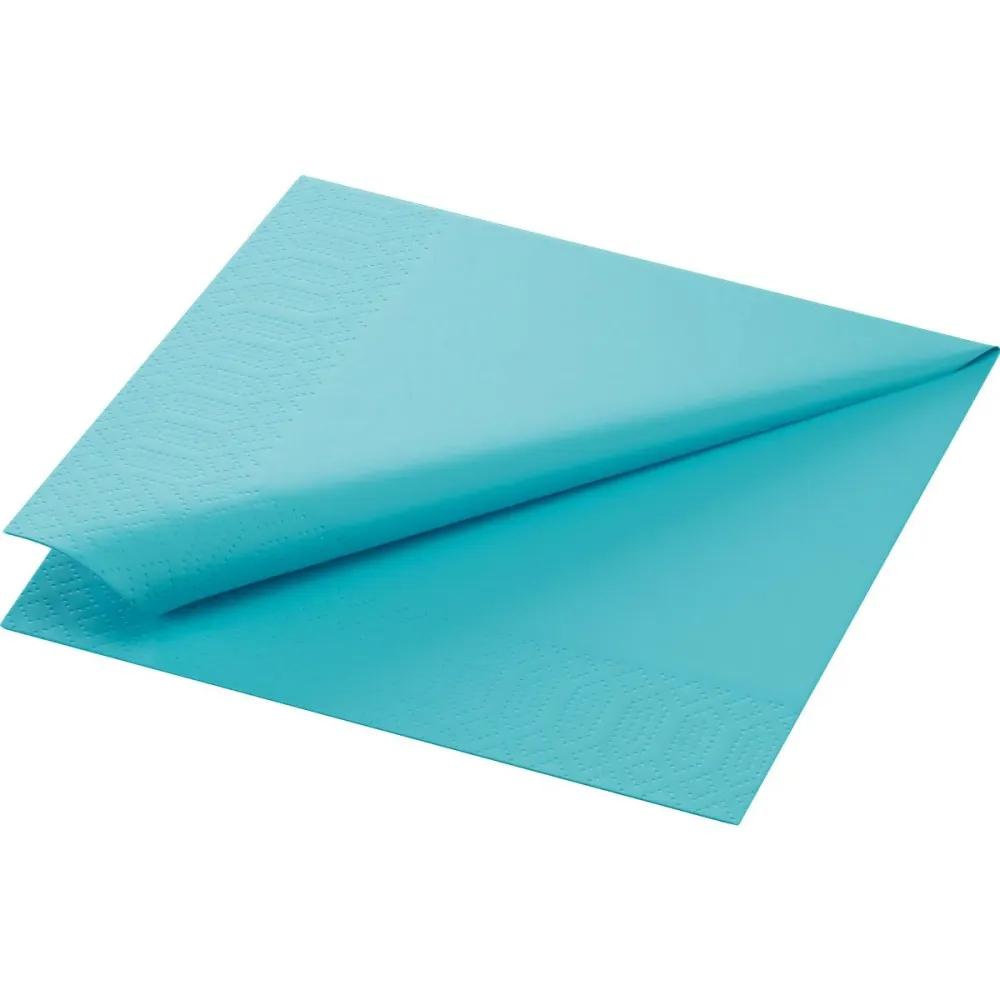 Cell towel napkin 33 x 33 cm 3-layer 1/4 Falz Mint Blue | Package (250 napkins)