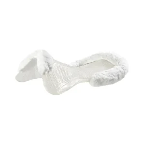 Żelowa podkładka antypoślizgowa Retro z sztuczną owczą skórą płaska Transparent/White L