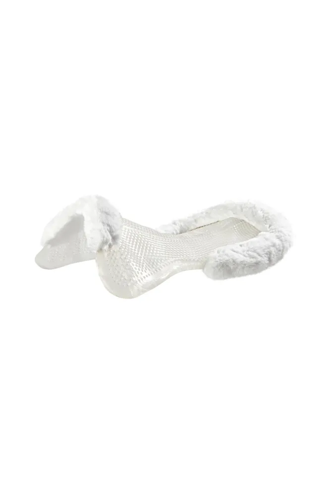 Żelowa podkładka antypoślizgowa Retro z sztuczną owczą skórą płaska Transparent/White L