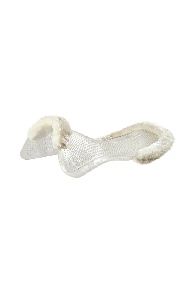 Żelowa podkładka antypoślizgowa Retro z sztuczną owczą skórą płaska Transparent/Natural L