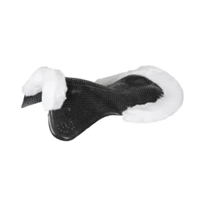 Żelowa podkładka antypoślizgowa Retro z sztuczną owczą skórą płaska Black/White L