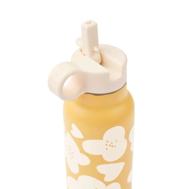 Liewood Falk Drikkeflaske - Rustfrit Stål - 350ml - Flower/Lemon Yellow