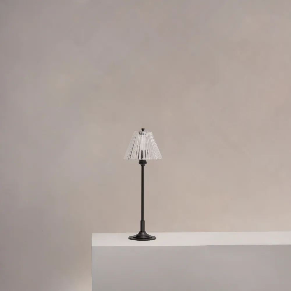 Cotswold Malinký Table Lamp Fluted Glass - Bronze