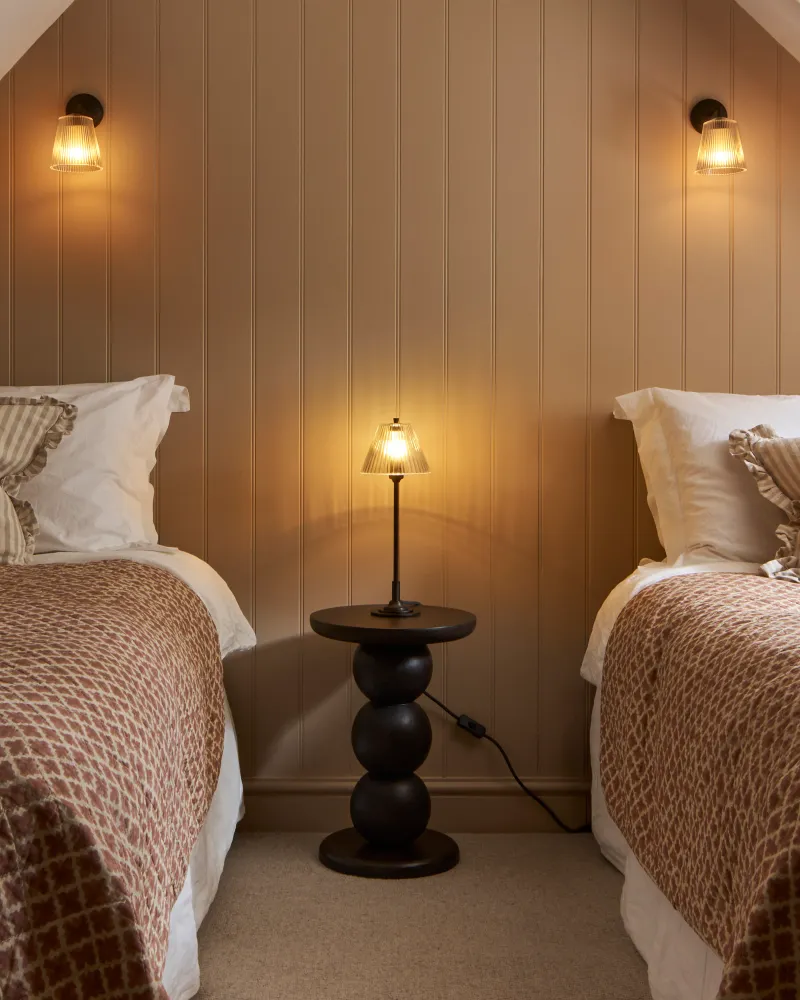 Cotswold Malinký Table Lamp Fluted Glass - Bronze