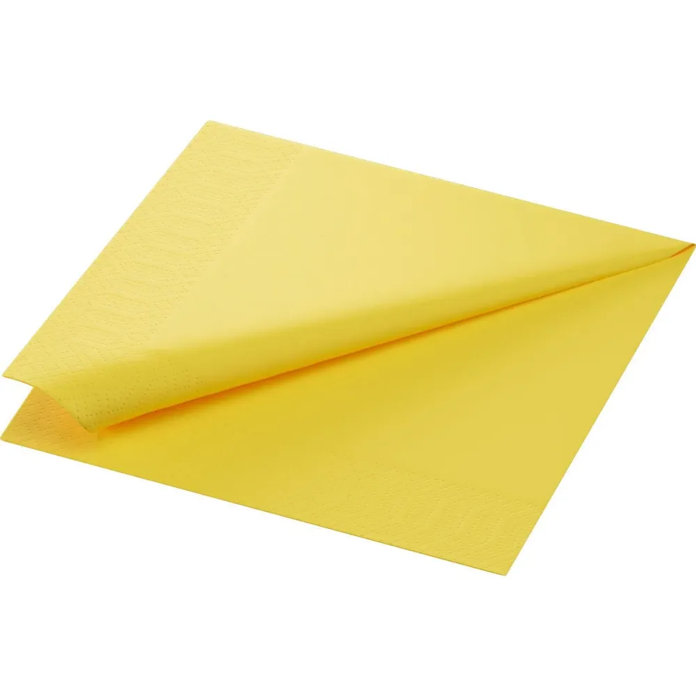 Cell cloth napkinds 40 x 40 cm 3-layer 1/4 fold yellow | Package (250 napkins)
