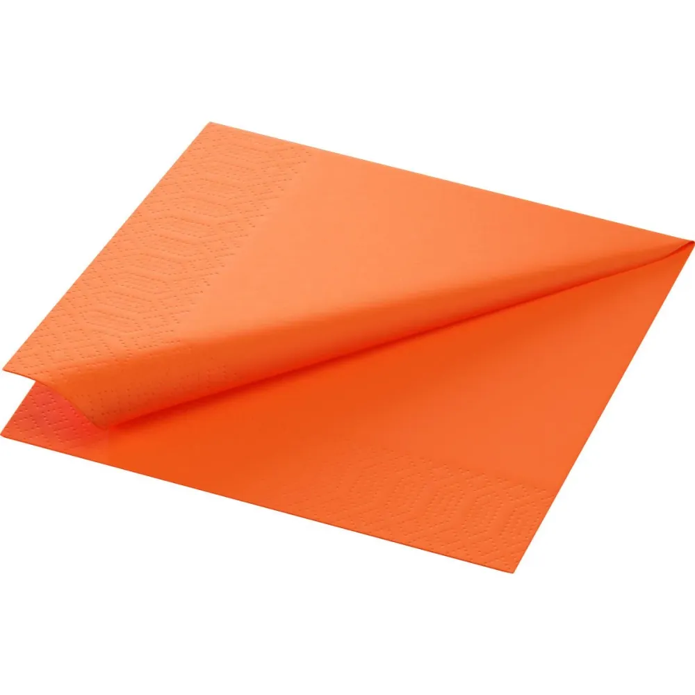 Cell cloth napkins 33 x 33 cm 3-layer 1/4 fold sun orange | Package (250 napkins)