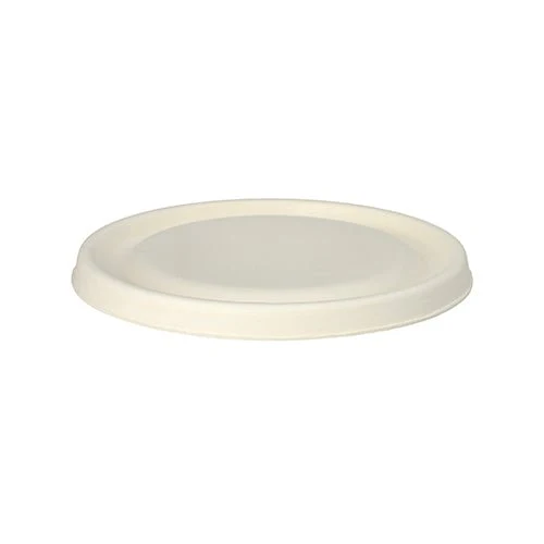 PAPSTAR 25 deksels voor schelpen suikerriet "puur" Ø 17 cm · 1,2 cm wit | Slide (25 stuks)