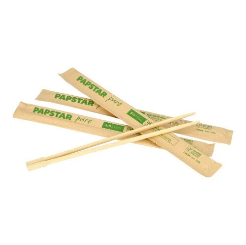 PAPSTAR 50 par spisepinde "ren" 23 cm individuelt indpakket | Slide (50 par)