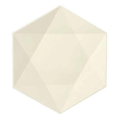 PAPSTAR 25 plader sukkerrør "ren" 6-hjørne 2,5 cm x 26 cm x 23 cm hvid "diamant" | Slide (25 stykker)