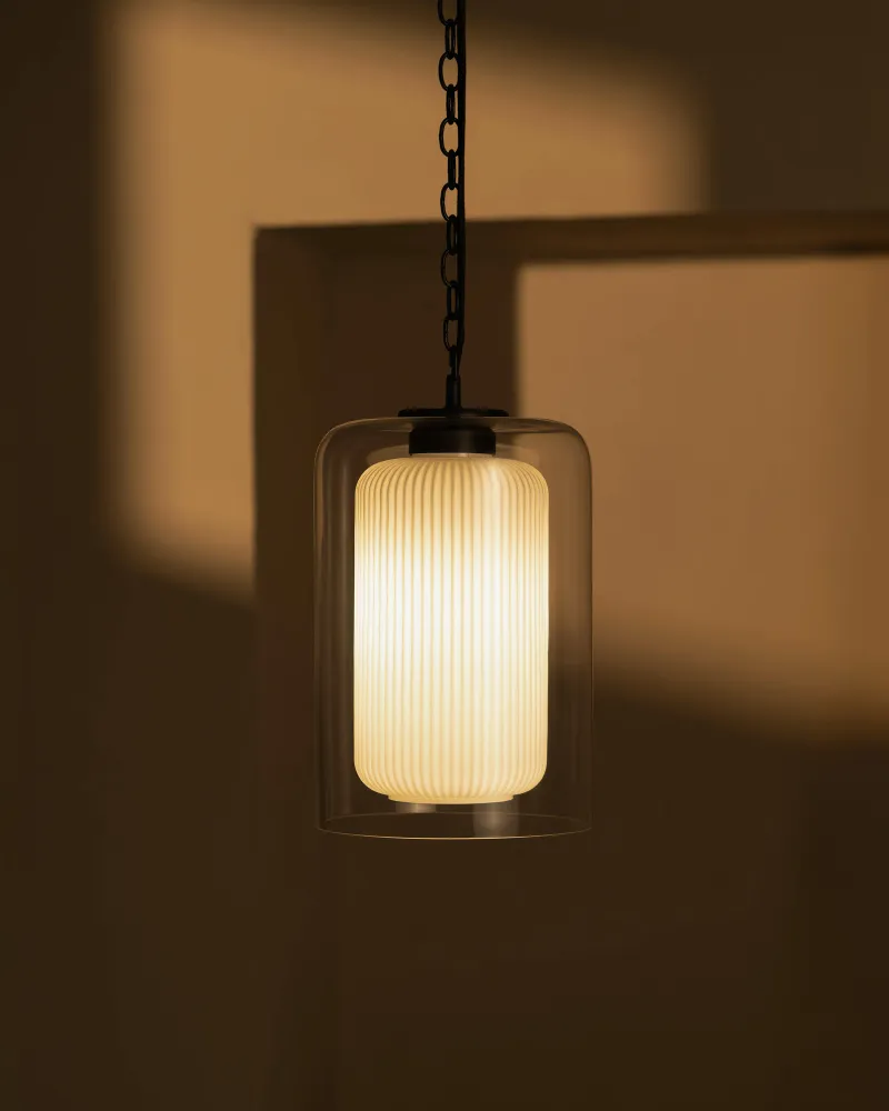 Windsor Medium Pendant Light Opal Glass - Copper-brown