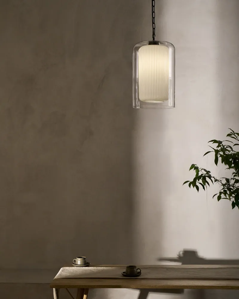 Windsor Medium Pendant Light Opal Glass - Copper-brown