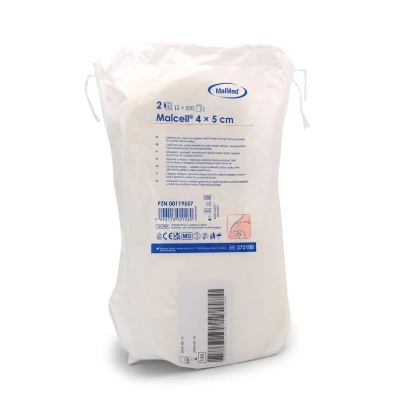 Maicell-keimarm 4x5cm Zellstofftupfer 2x500 St./Pack. | Packung (1000 Stück)